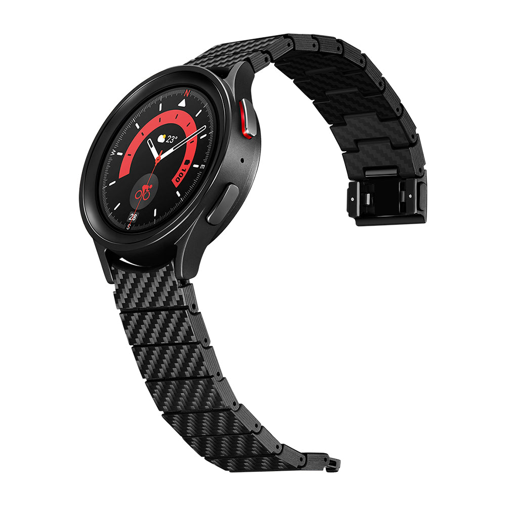 Pitaka Modern Serisi Galaxy Watch 5 40mm Karbon Fiber Black-Grey Twill Kordon Pitaka Modern Serisi Galaxy Watch 5 40mm Karbon Fiber Black-Grey Twill Kordon